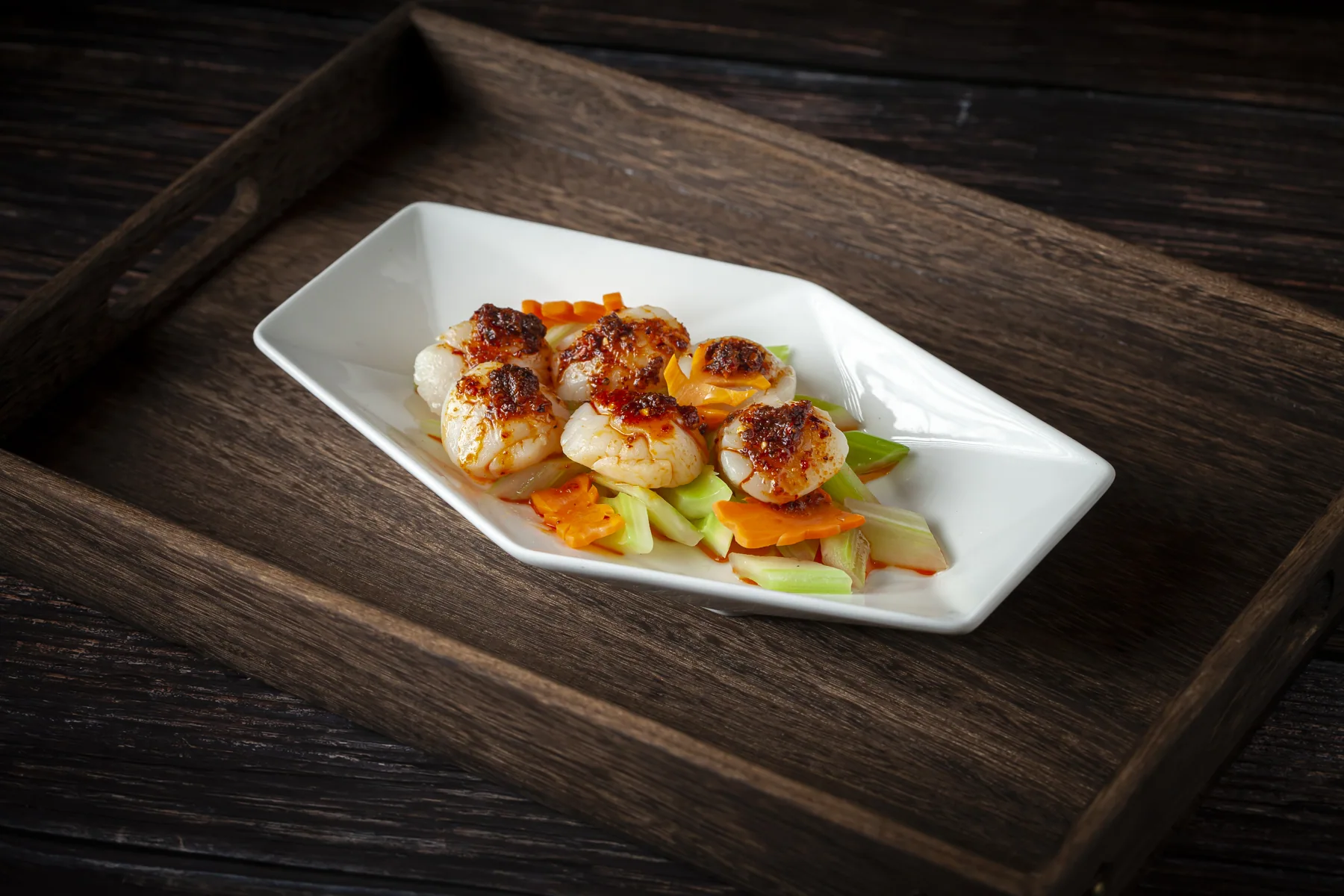 Braised Scallops with Celery in X.O. Sauce
