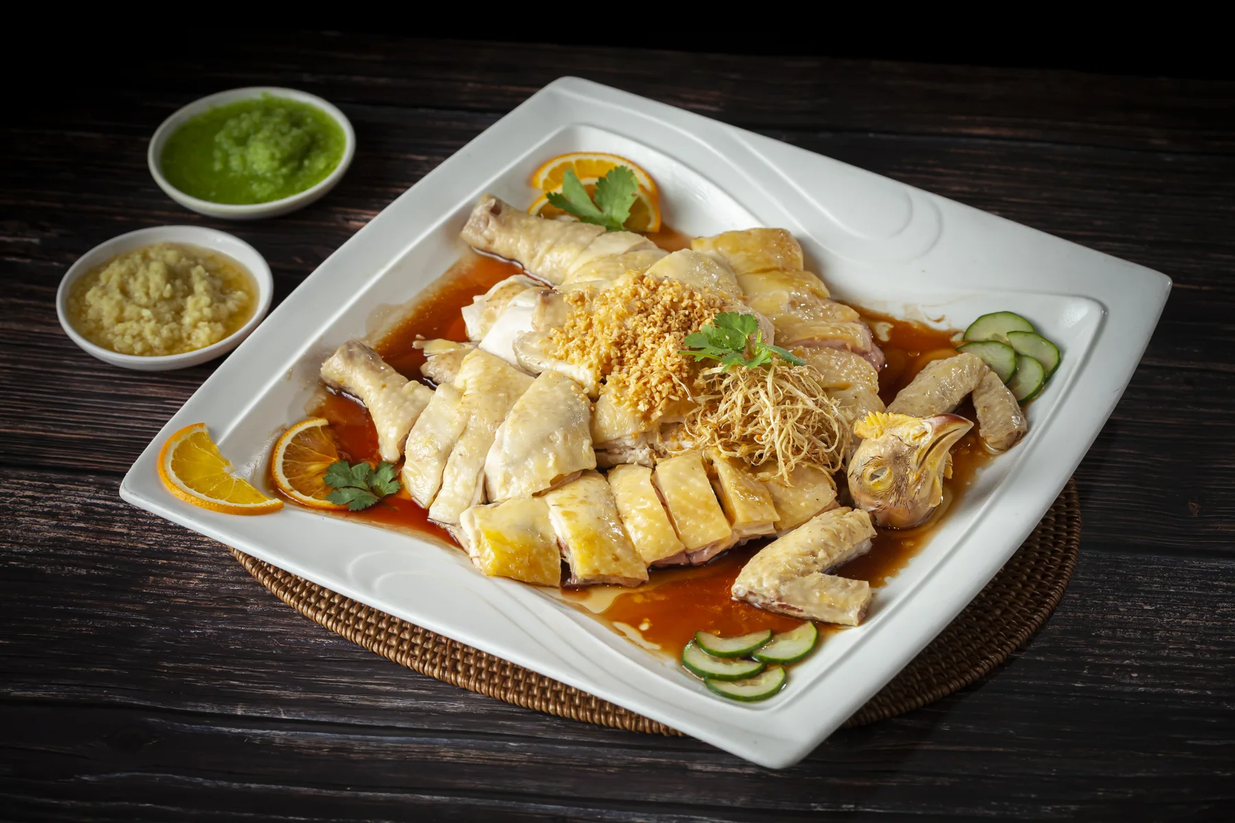 Juicy White Poached Chicken
