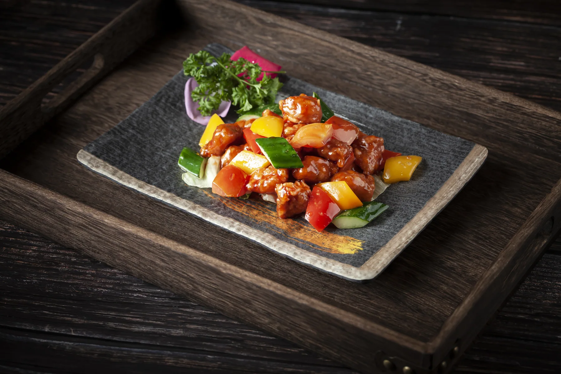 Sweet & Sour Pork with Peach Juice