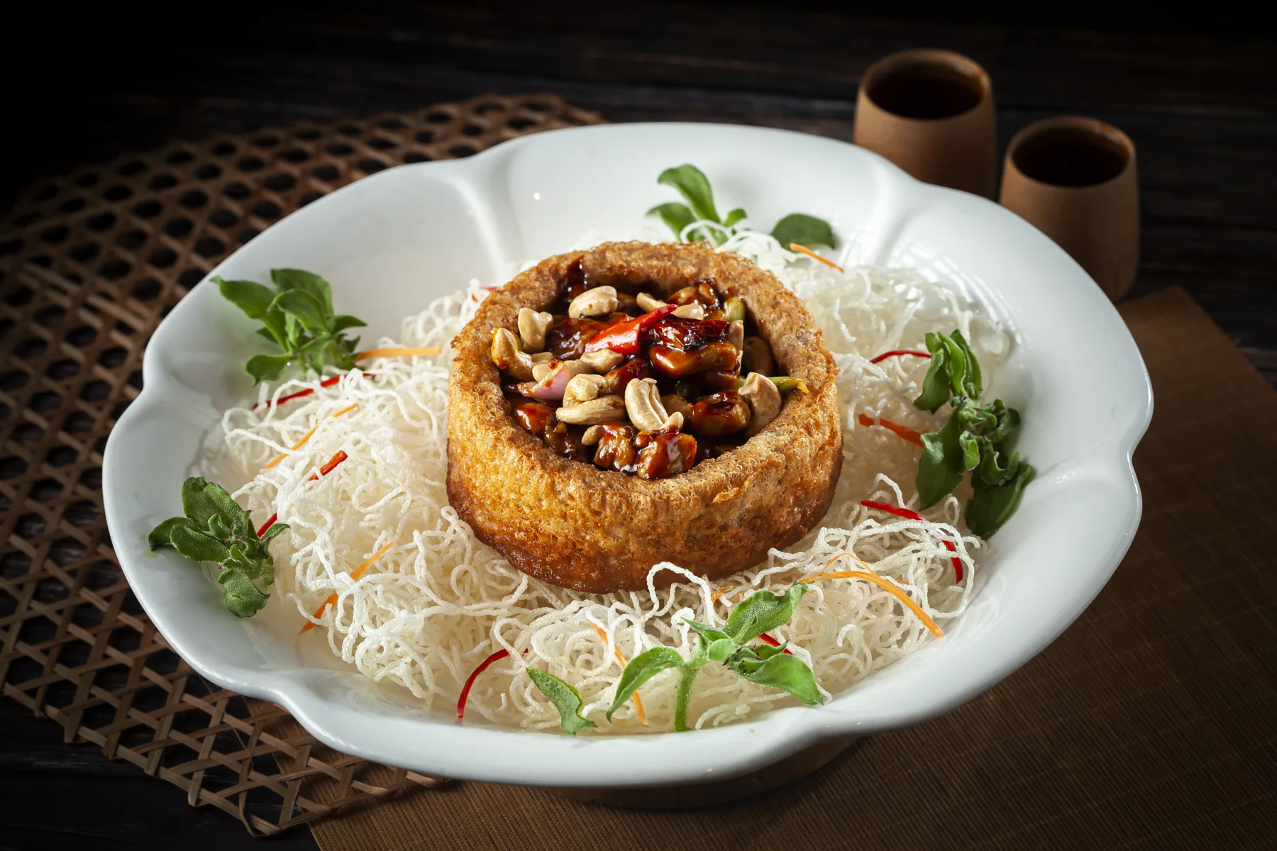 Yam Ring Gong Pao Chicken Cube