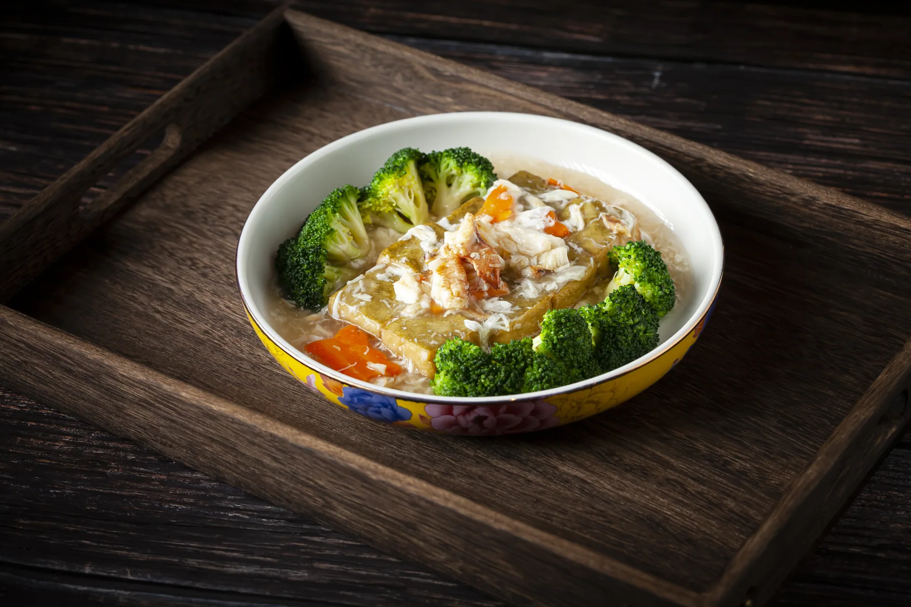 Braised Wheatgrss Tofu with Crab Meat & Egg White
