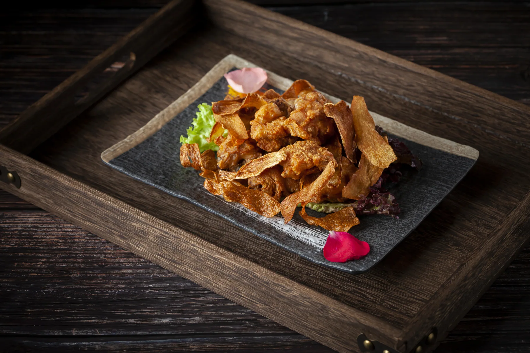 Sliced Ginger Fried Chicken Cube