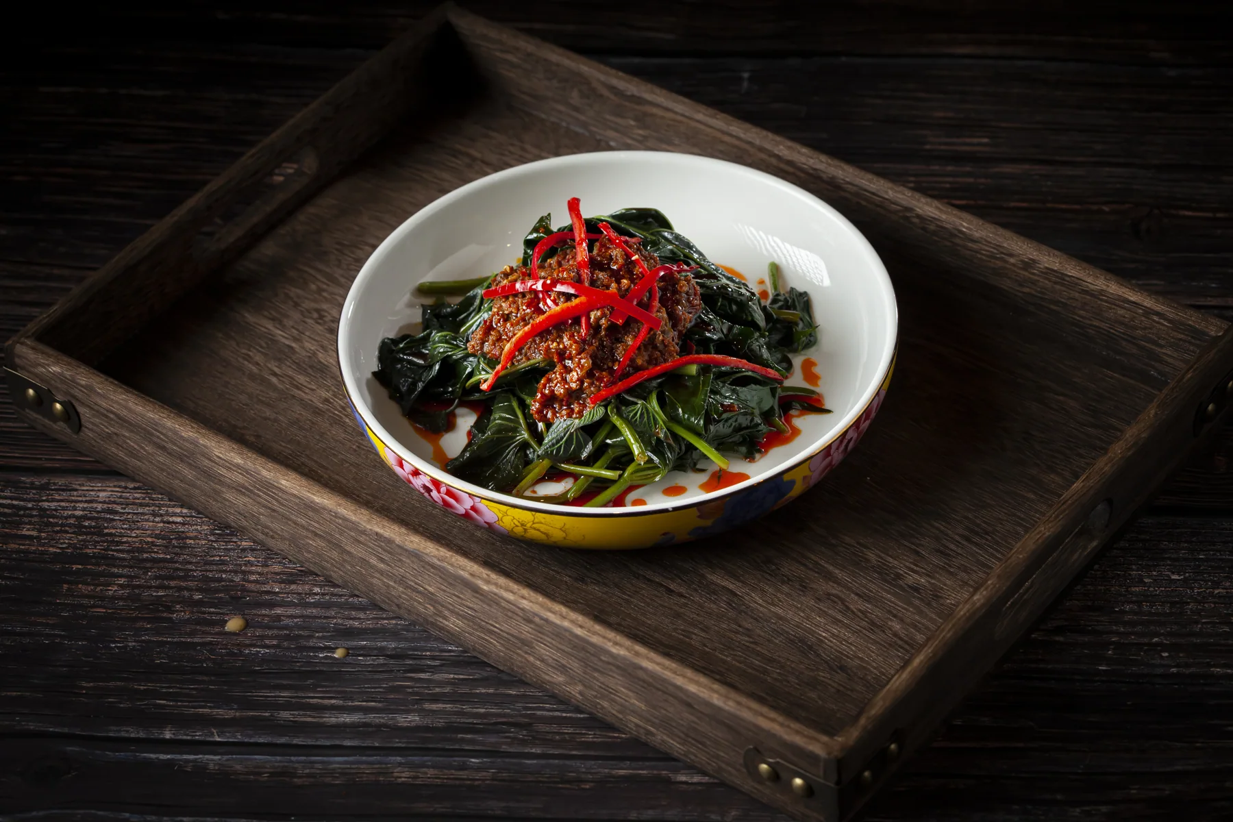 Sambal Fried Sweet Potato Leaves