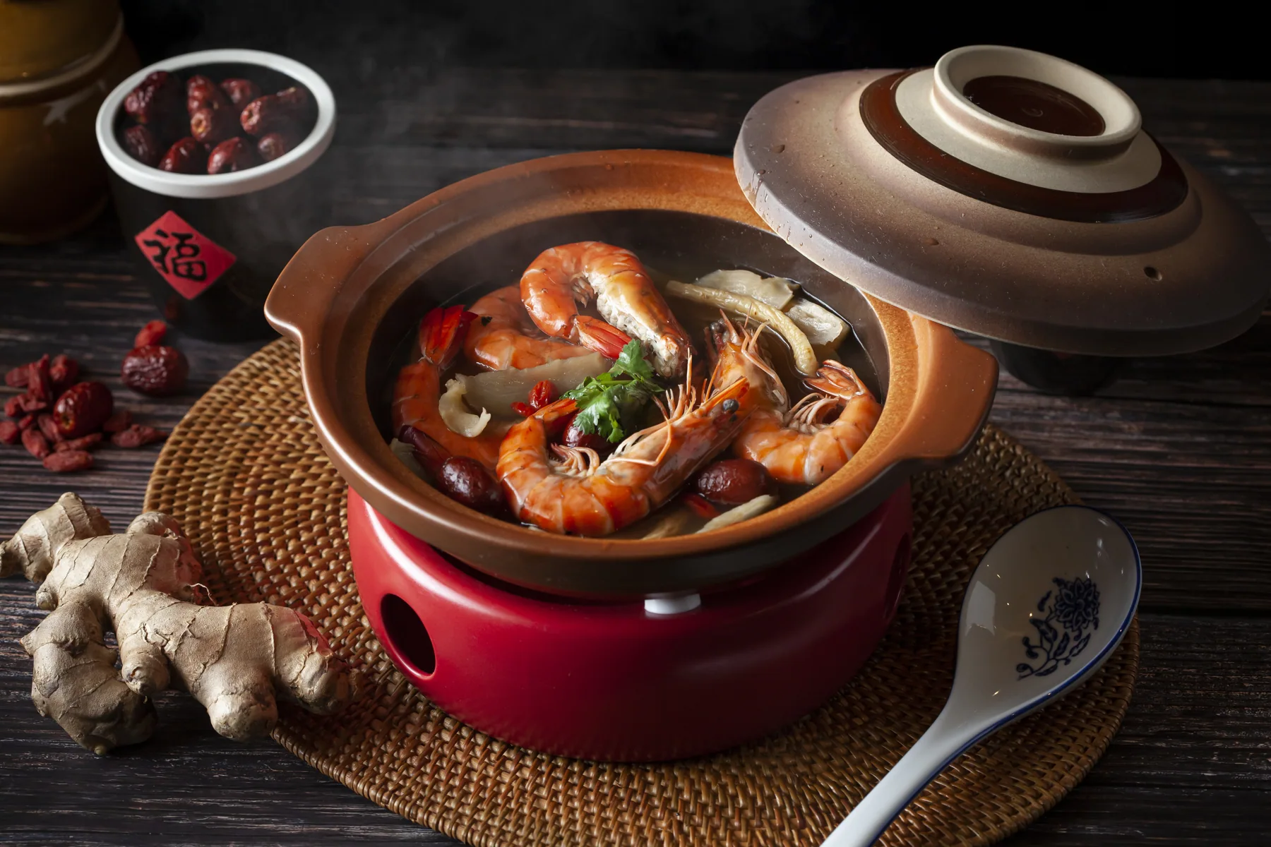 Herbal Chinese Wine Braised Prawns