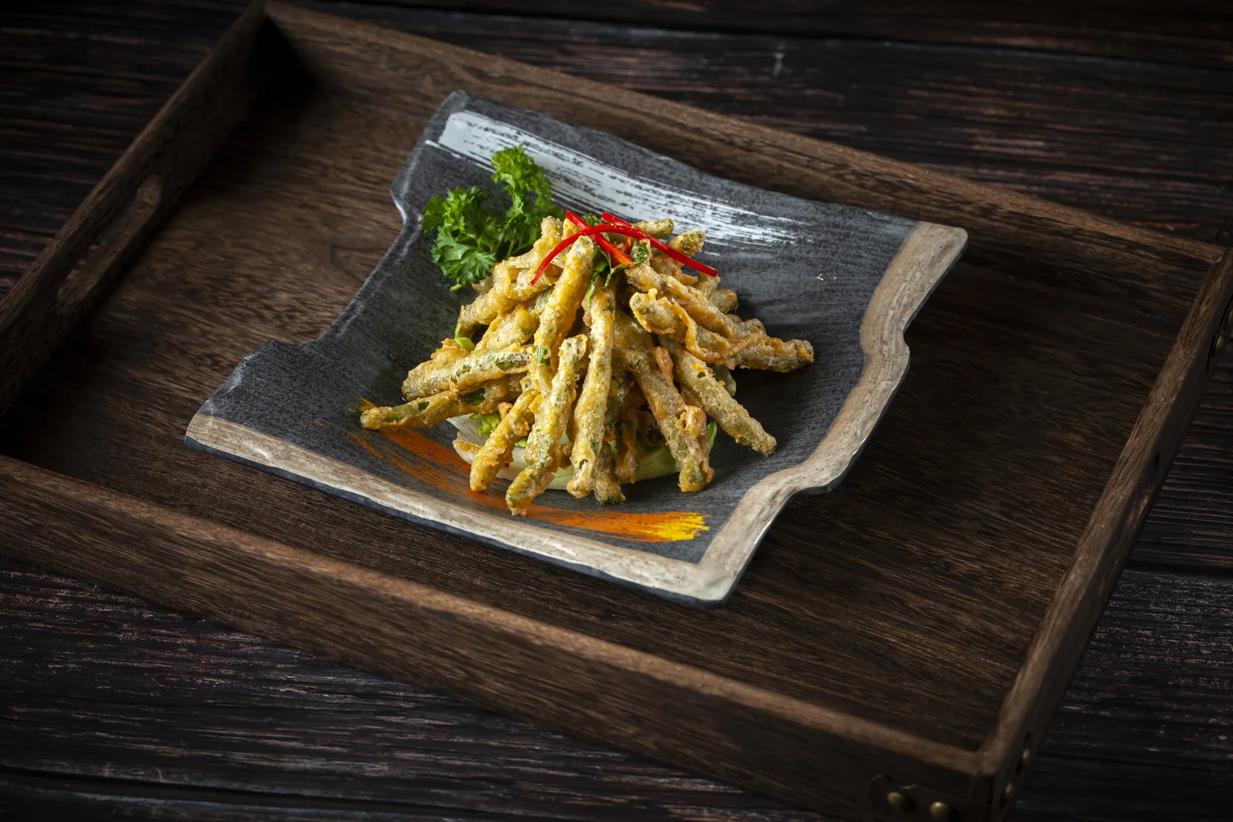 Fried Pea Sprouts with Salted Egg